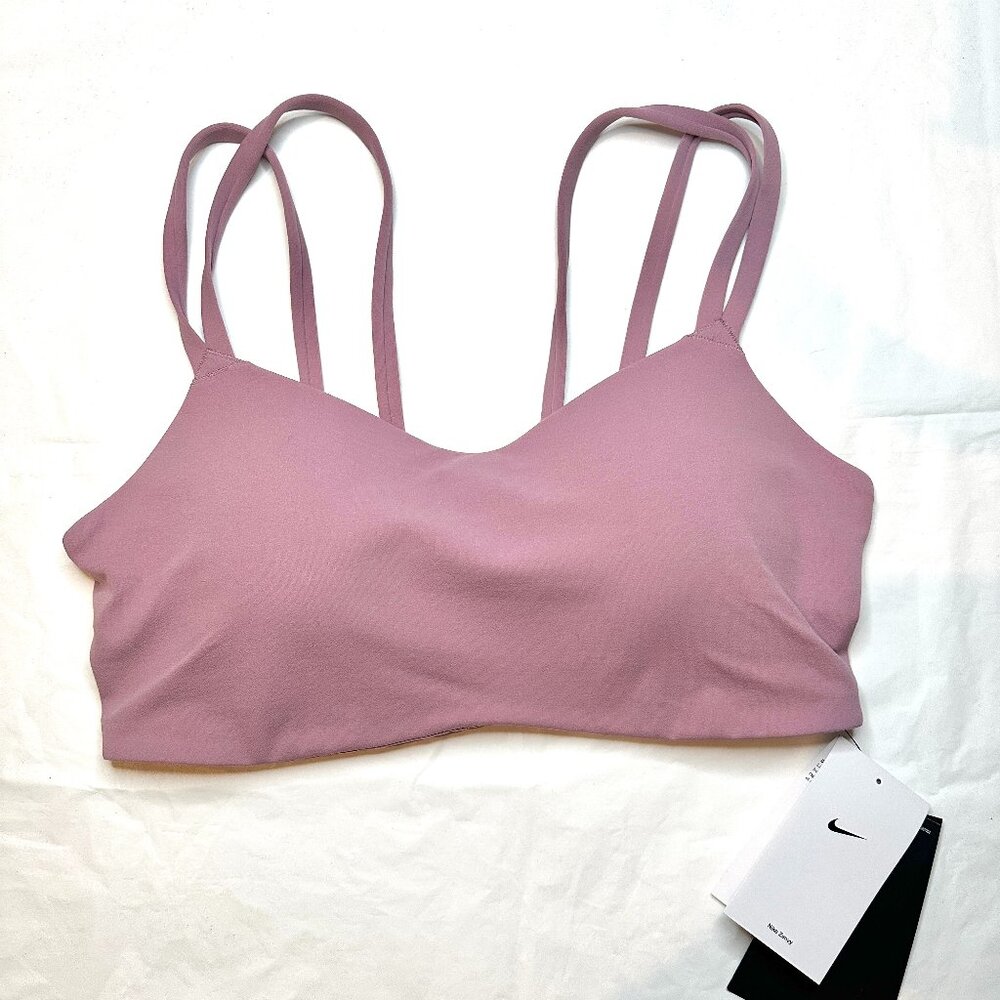 NEW Nike Zenvy Strappy Women's Light-Support Padded Sports Bra Plum Size Large